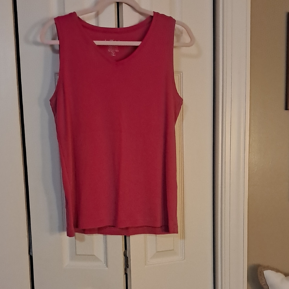 Chico's V-Neck Sleeveless Tank Top - Bright Pink